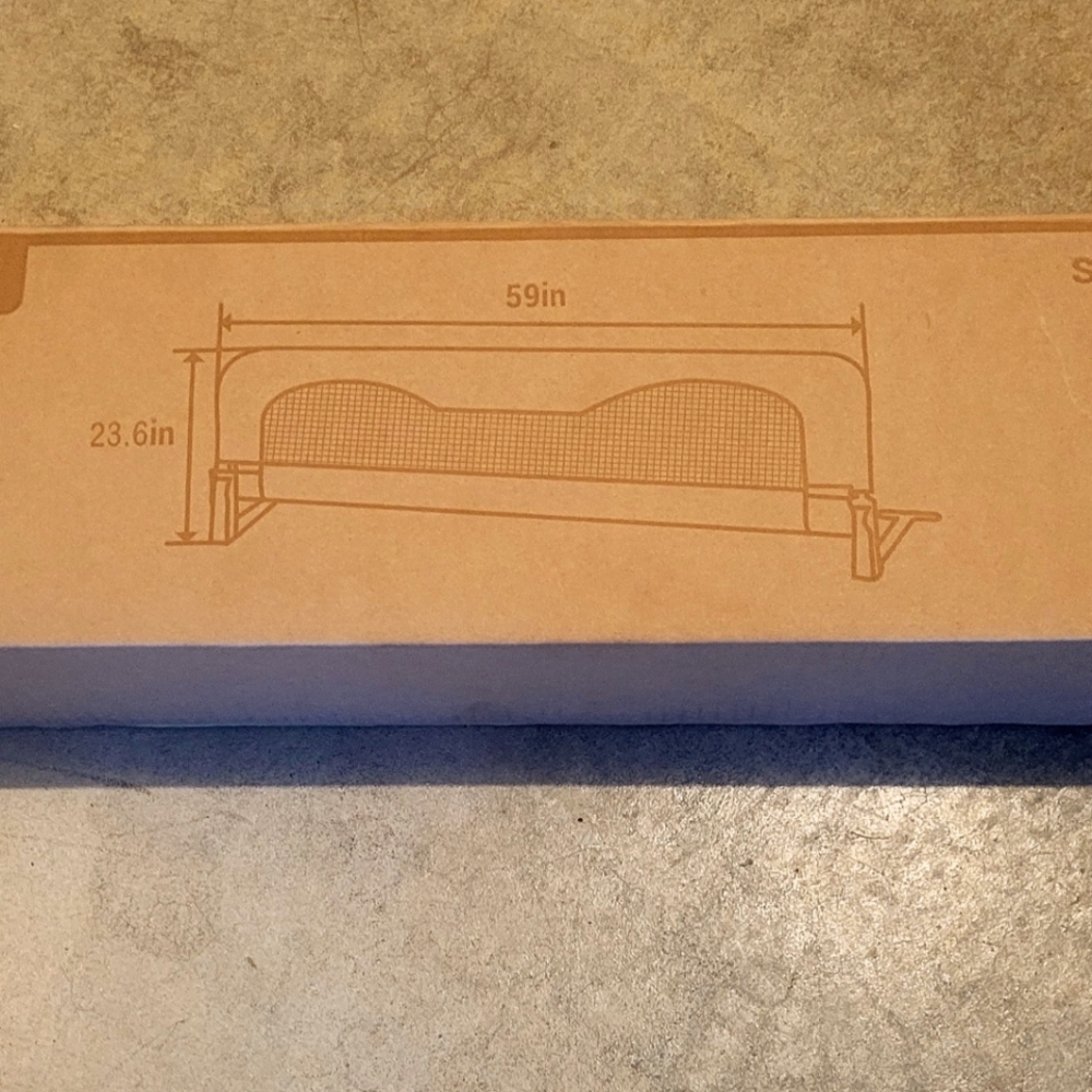 Totcraft Toddler Bed Rails, White, 59" x 23.5": Extra long and tall. Open Box
